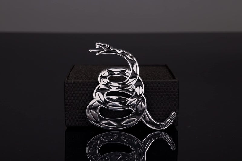 Fsforcar Dont Tread on Me Metal Car Sticker  Gadsden Flag Auto Emblem  3D Snake Decal for Automotive  Truck  Motorcycle (Silver) - Image 2